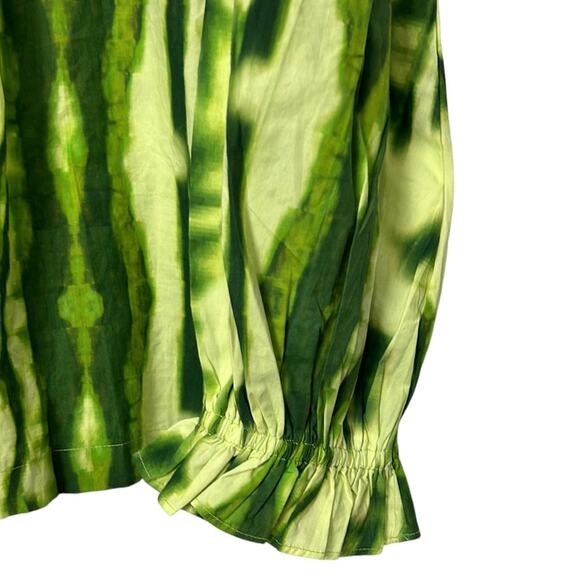 Anthropologie Samant Chauhan Emillia Green Tie Dye Ruffle Blouse Women’s size M - Picture 8 of 8